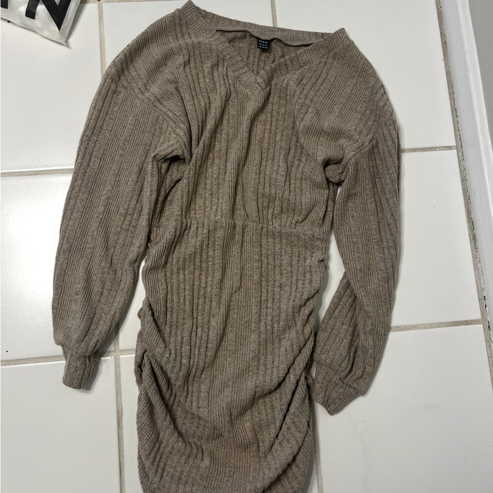 Cozy Ribbed Knit Sweater Dress